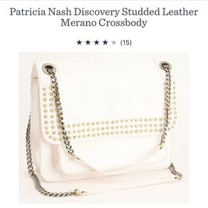 NWT Patricia Nash Discovery Studded Leather Merano Crossbody- WHITE